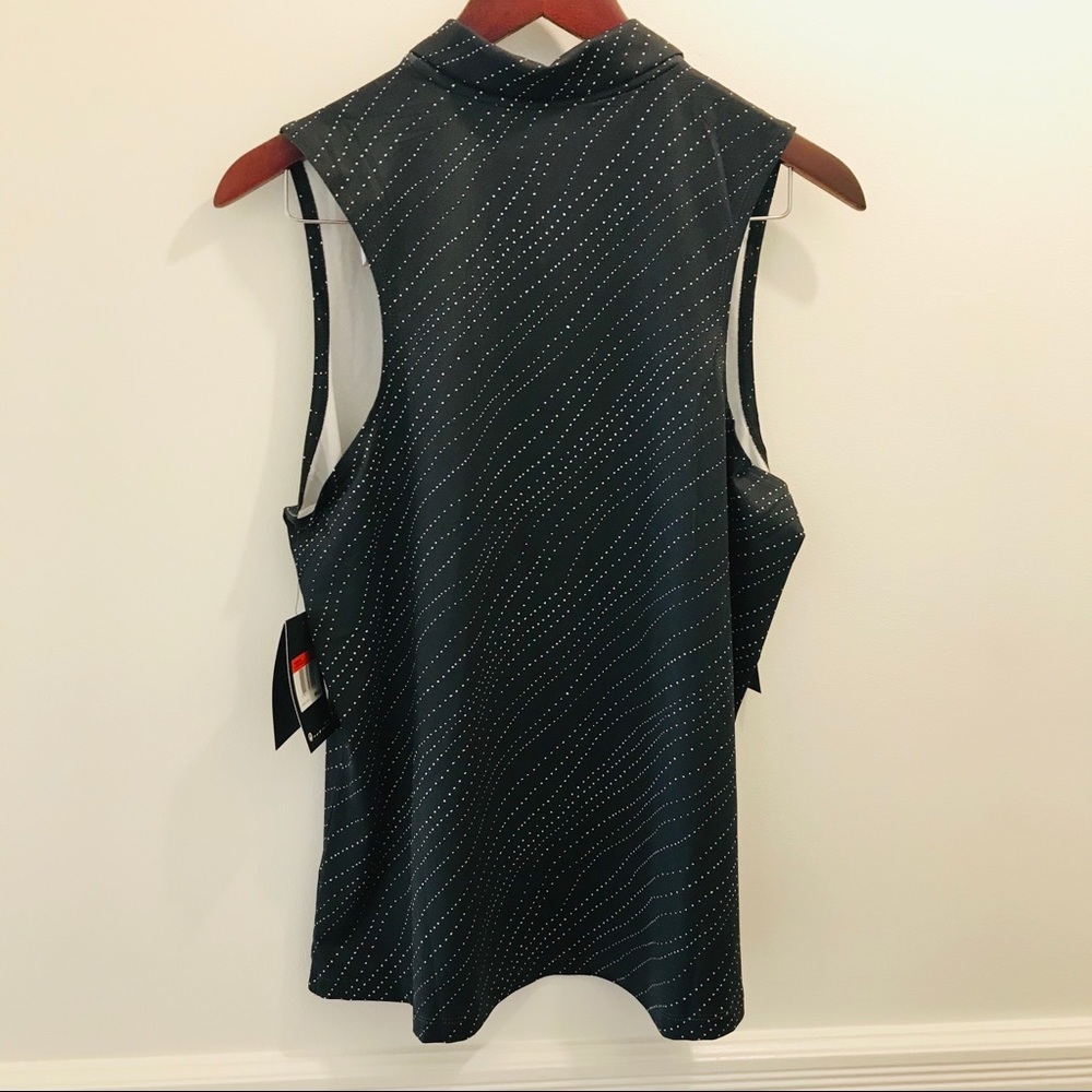NWT Nike Dri-Fit Print Sleeveless Golf Shirt Black - Picture 2 of 9